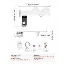 Bidet Attachment for Toilet 0.3" Thin Dual Nozzles Adjustable Pressure