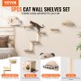 VEVOR Wall Mounted Cat Shelves Tree with Jumping Boards Nest Furniture Set of 5