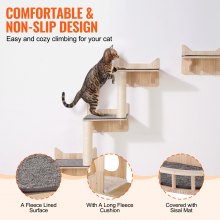 VEVOR Wall Mounted Cat Shelves Tree with Jumping Boards Nest Furniture Set of 5