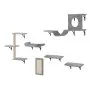 VEVOR Wall Mounted Cat Shelves, Cat Wall Shelves and Perches with Jumping Boards, Hammock, Sofa, Cat Tree & Cat Grip, Cat Furniture and Shelves up to 40 lbs for Sleeping, Playing, Climbing, Set of 6