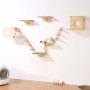 Estantes para gatos montados en la pared VEVOR, árbol con tablas para saltar, nidos y hamacas, juego de 7