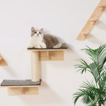 Estantes para gatos montados en la pared VEVOR, árbol con tablas para saltar, nidos y hamacas, juego de 7