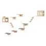 VEVOR Wall Mounted Cat Shelves, Cat Wall Shelves and Perches with Jumping Boards, Cat Beds, Hammocks & Cat Tree, Cat Furniture and Shelves up to 40 lbs for Sleeping, Playing, Climbing, Set of 9