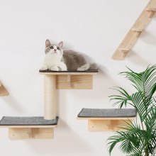 VEVOR Wall Mounted Cat Shelves Tree with Jumping Boards Nests Hammock Set of 9