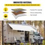 VEVOR RV Awning Fabric Replacement, 17 ft, 15oz Vinyl Waterproof Sun Shade, Outdoor Canopy RV Replacement Fabric for Camper, Trailer, and Motor Home Awnings, Fabric Size: 16'2" White