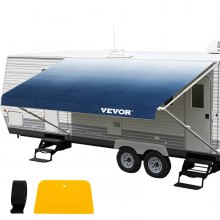 VEVOR - Tissu de rechange pour auvent de camping-car, auvent extérieur universel en vinyle résistant aux intempéries de 18 pieds, 15 oz, pour auvents de camping-car, de remorque et de camping-car, bleu ardoise