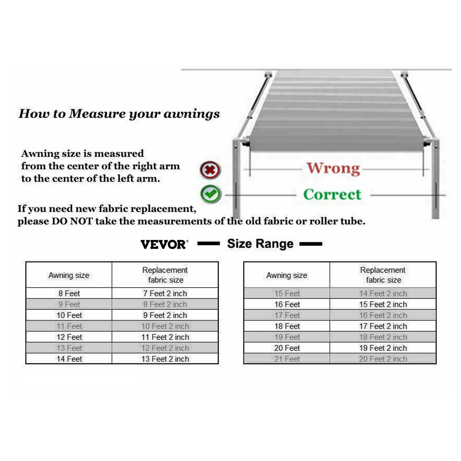 VEVOR RV Awning, Awning Replacement Fabric 18 FT, Slate Blue RV Awning Replacement, 15oz Vinyl Material Replacement Awning, Sun Shade and Waterproof Camper Awning Replacement Fabric