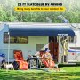 VEVOR RV Awning 20 ft, Awning Replacement Fabric 19'2", Premium Grade Waterproof Vinyl, Universal Outdoor Canopy RV Replacement Fabric for Camper, Trailer,and Motor Home Awnings, Slate Blue