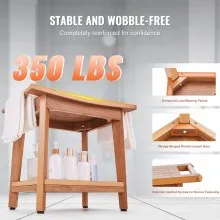 VEVOR Poly Lumber Shower Bench 21 x 14 x 18.5 in Shower Stool Chair for Bathroom