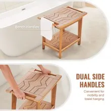VEVOR Poly Lumber Shower Bench 21 x 14 x 18.5 in Shower Stool Chair for Bathroom
