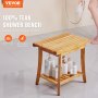 VEVOR Teak Shower Bench 20 x 14.3 x 17.9 in Wood Shower Stool Chair for Bathroom