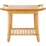 VEVOR Bamboo Shower Bench, 24 x 13.8 x 18.9 in, Waterproof Shower Stool Chair with Storage Shelf Handle, 300 lbs Load Capacity Spa Bath Seat Organizer, for Adults Seniors Women Elderly Indoor Outdoor