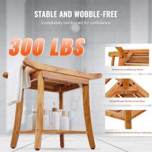 VEVOR Teak Shower Bench 22 x 14.4 x 18.5 in Wood Shower Stool Chair for Bathroom