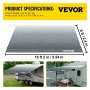 VEVOR RV Awning, Awning Replacement Fabric 19 FT (Fabric 18'2"), Gray Fade RV Awning Replacement, 15oz Vinyl Material Replacement Awning, Sun Shade And Waterproof Camper Awning Replacement Fabric