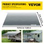 VEVOR RV Awning Fabric RV Camper Trailer Replacement Fabric 20 ft Gray Fade