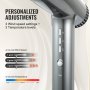 VEVOR Professional Hair Dryer, 3.0 Million Negative Ions Blow Dryer, 98,000RPM High-Speed Brushless Motor, 3 Temp & 3 Speeds, Lightweight Salon Hair Blow Dryers with Nozzles & Diffuser for Home Travel