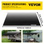 VEVOR RV Awning Fabric Replacement 16FT, Heavy Duty Weatherproof Vinyl 15oz Universal Outdoor Canopy for Camper, Trailer, and Motorhome Awnings, Charcoal Fade