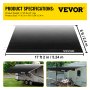 VEVOR RV Awning 18 ft, Awning Replacement Fabric 17 ft 2 in, Premium Grade Waterproof Vinyl, Universal Outdoor Canopy RV Replacement Fabric for Camper, Trailer,and Motor Home Awnings, Charcoal Fade