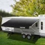 VEVOR RV Awning 18 ft, Awning Replacement Fabric 17 ft 2 in, Premium Grade Waterproof Vinyl, Universal Outdoor Canopy RV Replacement Fabric for Camper, Trailer,and Motor Home Awnings, Charcoal Fade