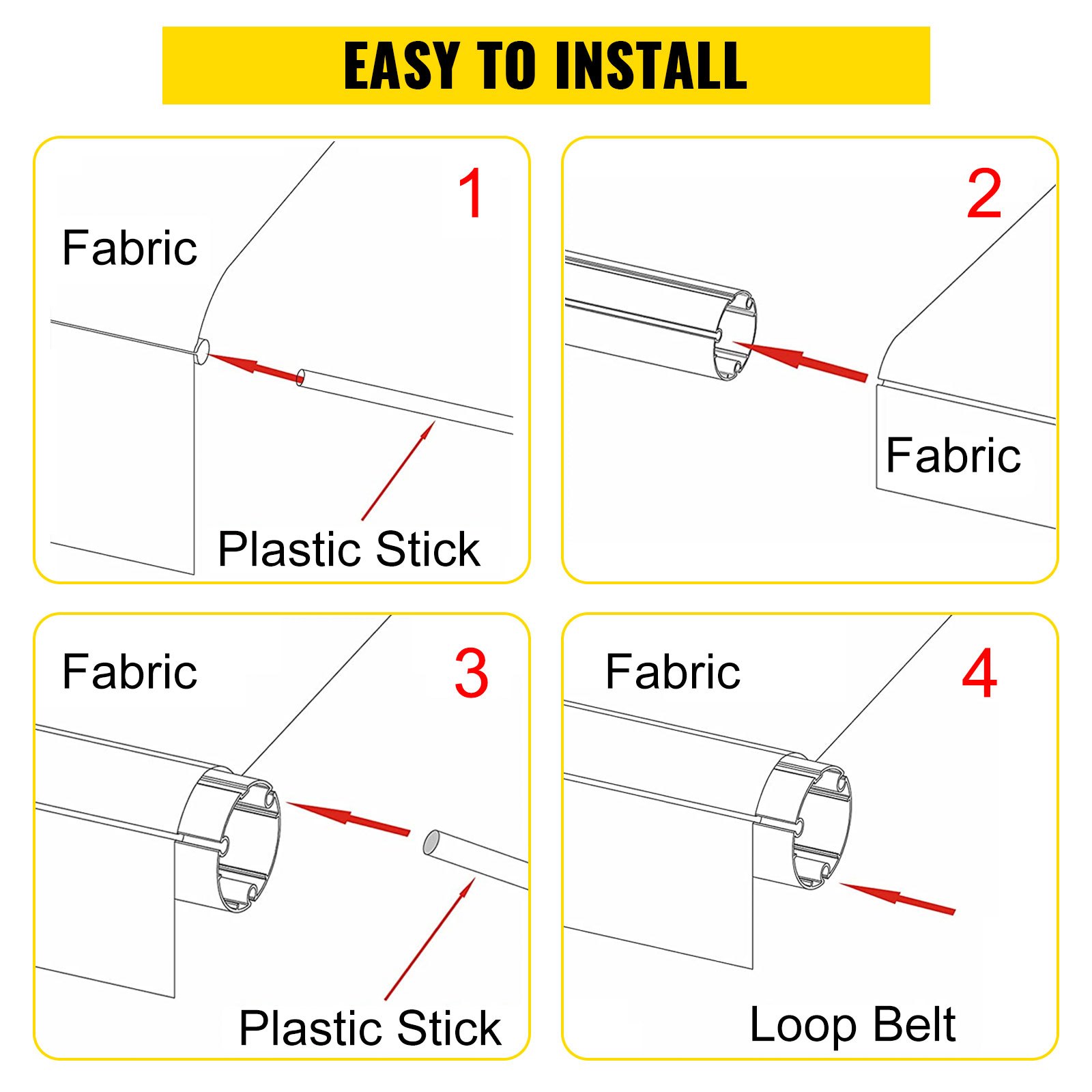 VEVOR RV Awning 17\' Camper Awning Fabric, Trailer Awning Canopy Patio Camping Car Awning, Durable 15oz Vinyl Roller Tube for RV, Van, SUV, Patio Awning Replacement Ocean Blue Fade