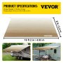 VEVOR RV Awning Fabric Replacement 17FT, Heavy Duty Weatherproof Vinyl 15oz Universal Outdoor Canopy for Camper, Trailer, and Motorhome Awnings, Brown Fade