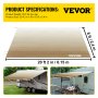 VEVOR RV Awning 21 ft, Awning Replacement Fabric 20'2", Brown Fade RV Awning Replacement, 15oz Vinyl Material Replacement Awning, Sun Shade and Waterproof Camper Awning Replacement Fabric