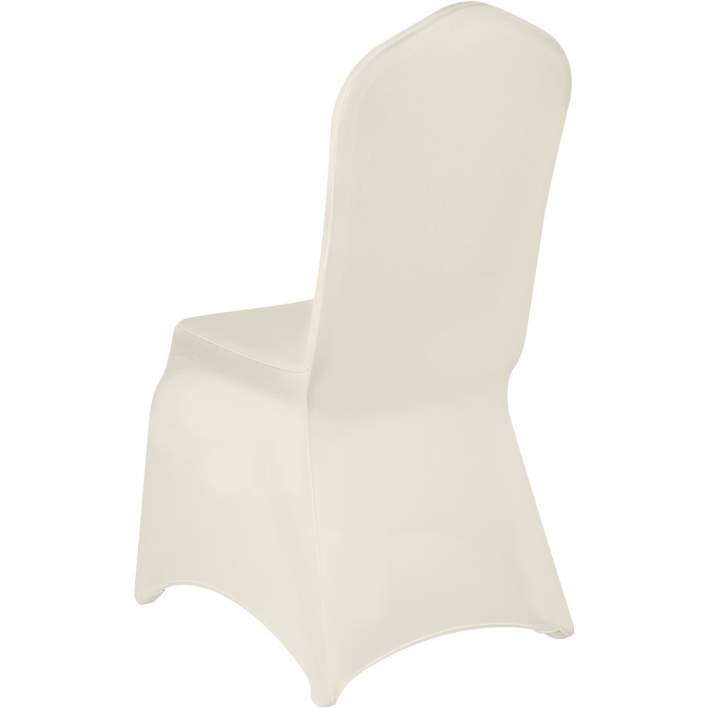VEVOR Stretch Spandex Folding Chair Covers, Universal Fitted Chair Cover, Removable Washable Protective Slipcovers, for Wedding, Holiday, Banquet, Party, Celebration, Dining (100PCS Beige)