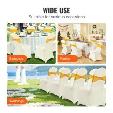 100pcs Stretch Spandex Folding Chair Covers Repeated Usage Seat Decoration