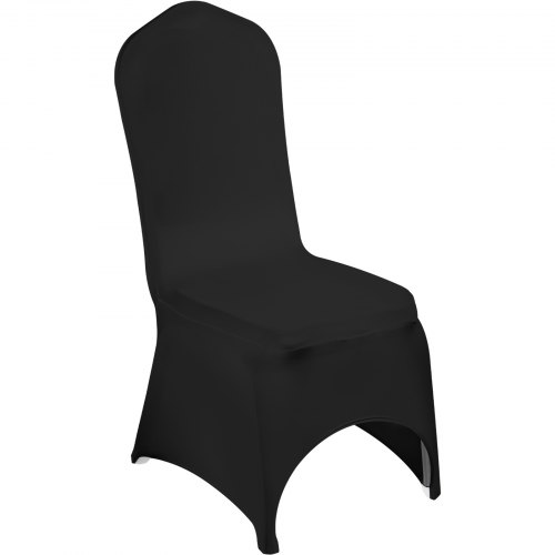 VEVOR 50 Pcs Black Chair Covers Polyester Spandex Stretch Slipcovers for Wedding Party Dining Banquet Arched-Front Chair Covers