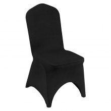 VEVOR Stretch Spandex Folding Chair Covers, Universal Fitted Arched Front Cover, Removable Washable Protective Slipcovers, for Wedding, Holiday, Banquet, Party, Celebration, Dining (50PCS Black)