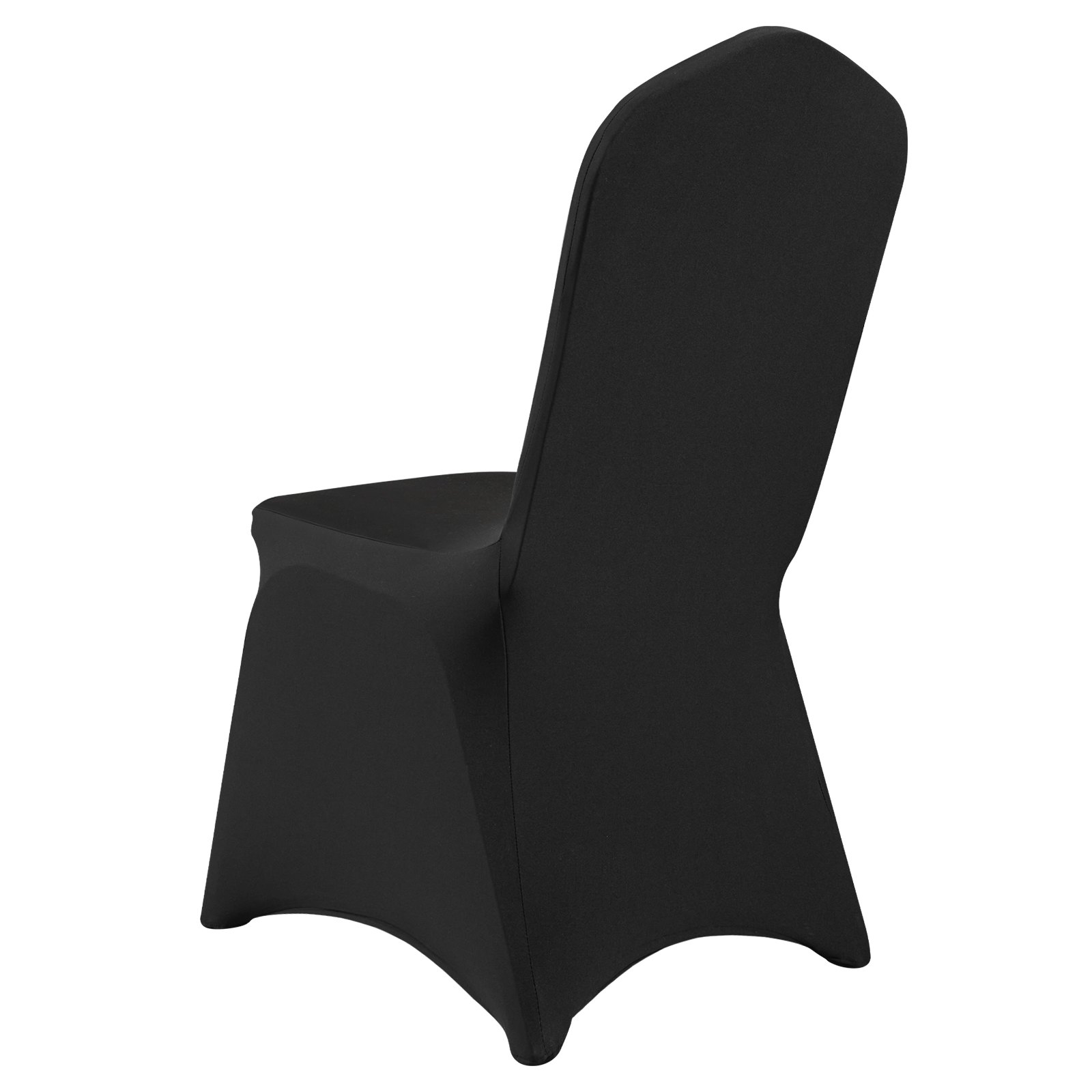 VEVOR Stretch Spandex Folding Chair Covers, Universal Fitted Arched Front Cover, Removable Washable Protective Slipcovers, for Wedding, Holiday, Banquet, Party, Celebration, Dining (50PCS Black)