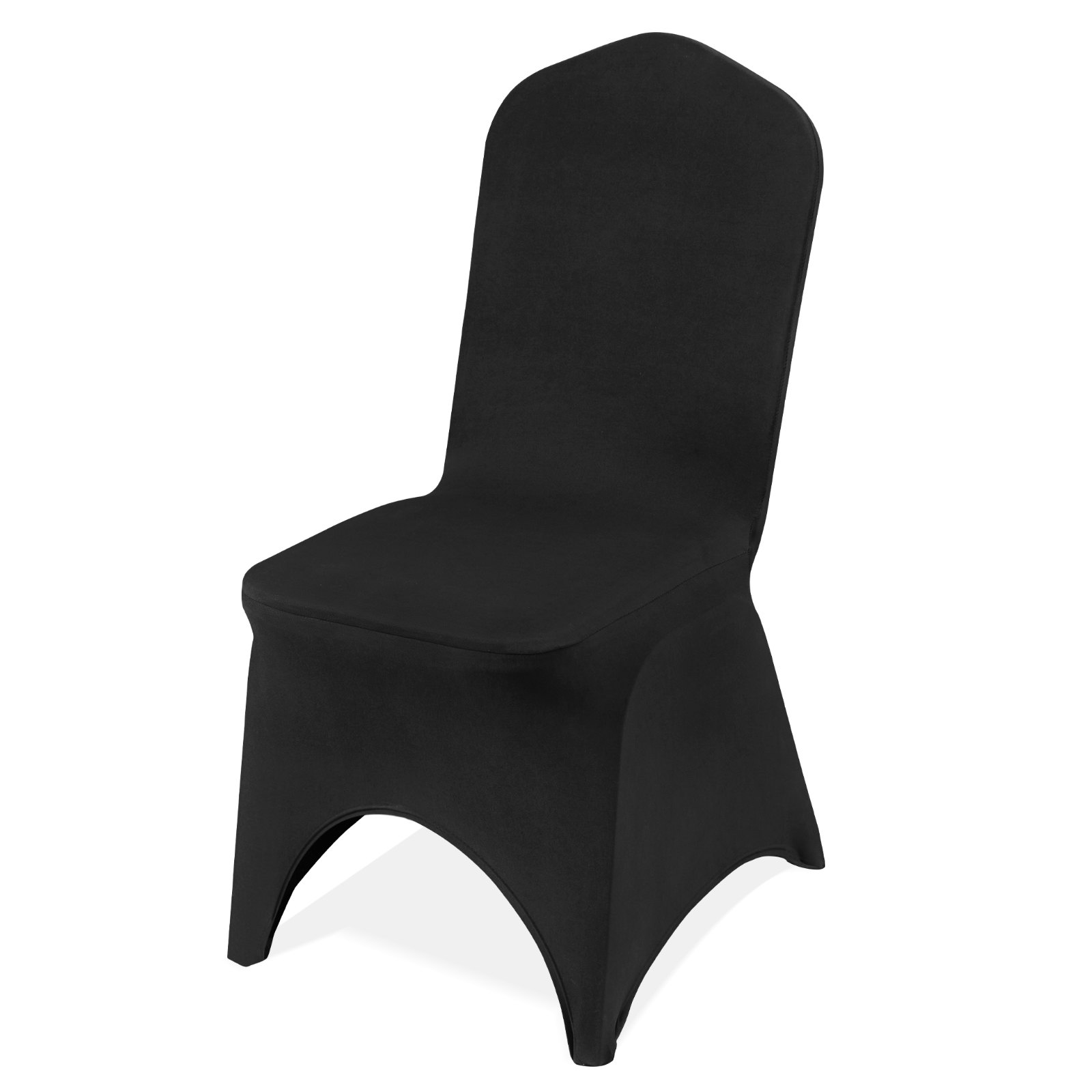 VEVOR Stretch Spandex Folding Chair Covers, Universal Fitted Arched Front Cover, Removable Washable Protective Slipcovers, for Wedding, Holiday, Banquet, Party, Celebration, Dining (50PCS Black)