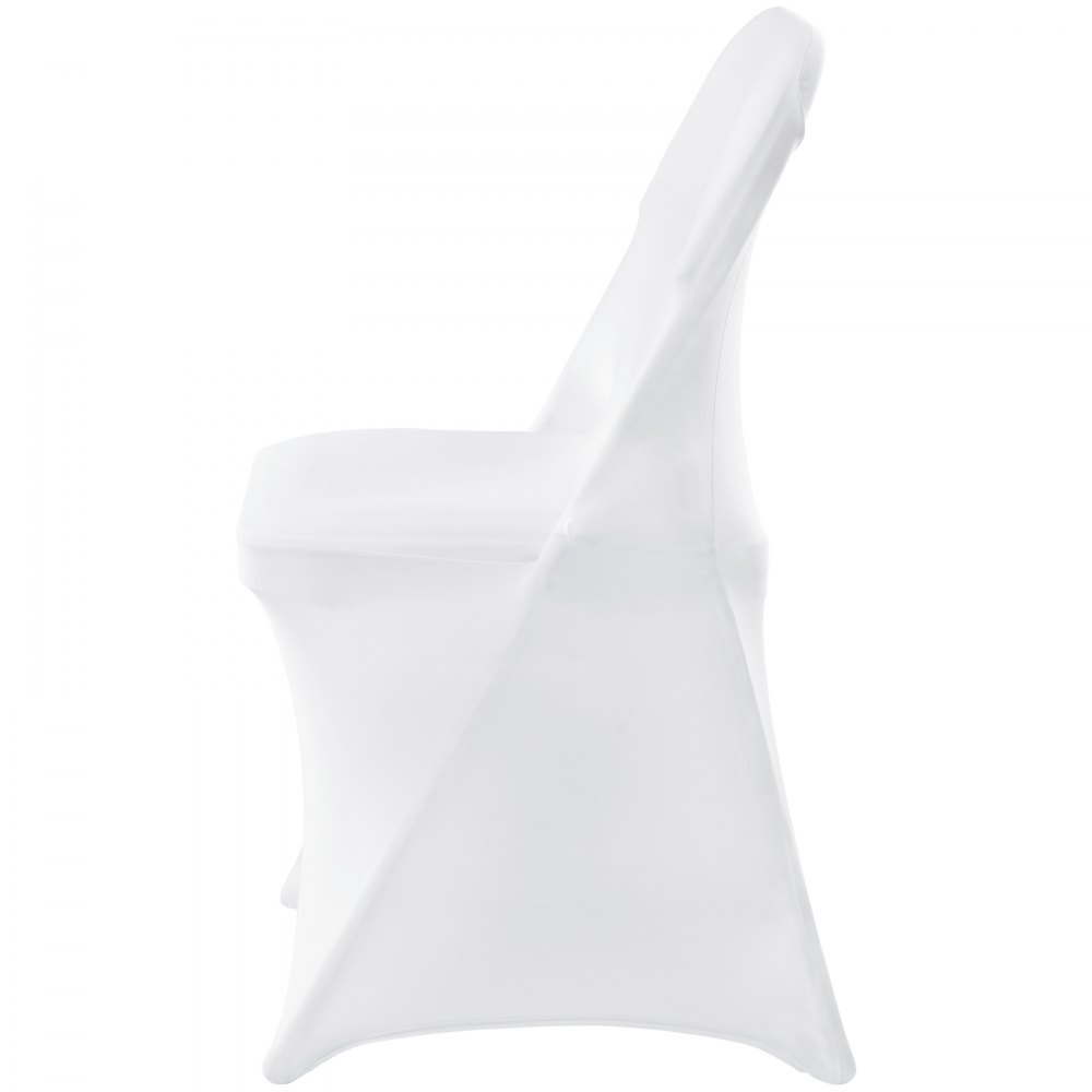 VEVOR Stretch Spandex Folding Chair Covers, Universal Fitted Chair Cover, Removable Washable Protective Slipcovers, for Wedding, Holiday, Banquet, Party, Celebration, Dining (12PCS White)