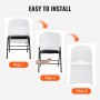 VEVOR Stretch Spandex Folding Chair Covers, Universal Fitted Chair Cover, Removable Washable Protective Slipcovers, for Wedding, Holiday, Banquet, Party, Celebration, Dining (12PCS White)