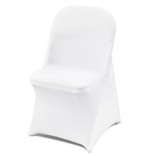 VEVOR Stretch Spandex Folding Chair Covers, Universal Fitted Chair Cover, Removable Washable Protective Slipcovers, for Wedding, Holiday, Banquet, Party, Celebration, Dining (12PCS White)