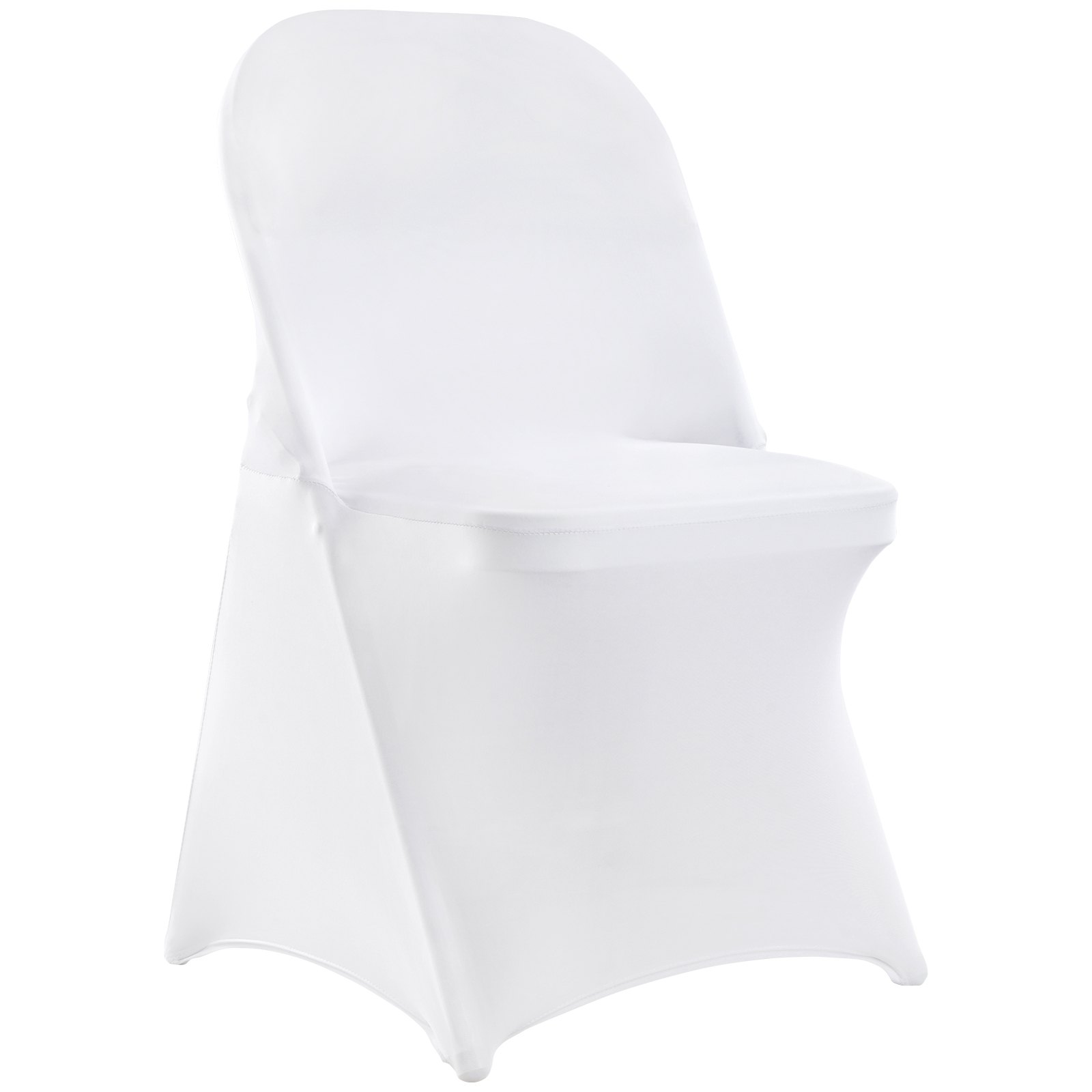 VEVOR Stretch Spandex Folding Chair Covers, Universal Fitted Chair Cover, Removable Washable Protective Slipcovers, for Wedding, Holiday, Banquet, Party, Celebration, Dining (12PCS White)