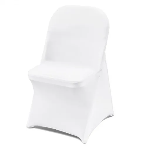 VEVOR Stretch Spandex Folding Chair Covers, Universal Fitted Chair Cover, Removable Washable Protective Slipcovers, for Wedding, Holiday, Banquet, Party, Celebration, Dining (30PCS White)