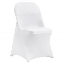 VEVOR White Stretch Spandex Chair Covers - 30 PCS, Folding Kitchen Chairs Cover, Universal Washable Slipcovers Protector, Removable Chair Seat Covers, for Wedding Party Dining Room Banquet Event