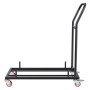 black VEVOR folding chair dolly with red caster wheels and a sturdy handle for easy transport.