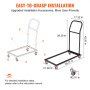 VEVOR Folding Chair Dolly, Iron Commercial Cart with 12 Chairs Capacity, Folding Chairs Rack Trolley with 4 Casters, Storage Transport Dolly for Flat Stacking Plastic Resin and Wood Chairs, Black