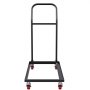 black steel frame with red wheels, VEVOR folding chair dolly for easy transport and storage.
