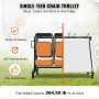 VEVOR Folding Chair Cart, Single Layer Mobile Stackable Chair Dolly, Storage Rack Trolley with 265 Lbs Capacity to Store 42 Chairs, Heavy Duty Iron Chairs Holder with 4 Casters, 2 Elastic Cords, Cover