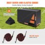 VEVOR Folding Chair Cart, Single Layer Mobile Stackable Chair Dolly, Storage Rack Trolley with 120 kg Capacity to Store 42 Chairs, Heavy Duty Iron Chairs Holder with 4 Casters, 2 Elastic Cords, Cover