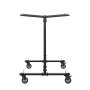 VEVOR folding chair cart with metal frame, wheels, and multiple neatly stacked folding chairs.