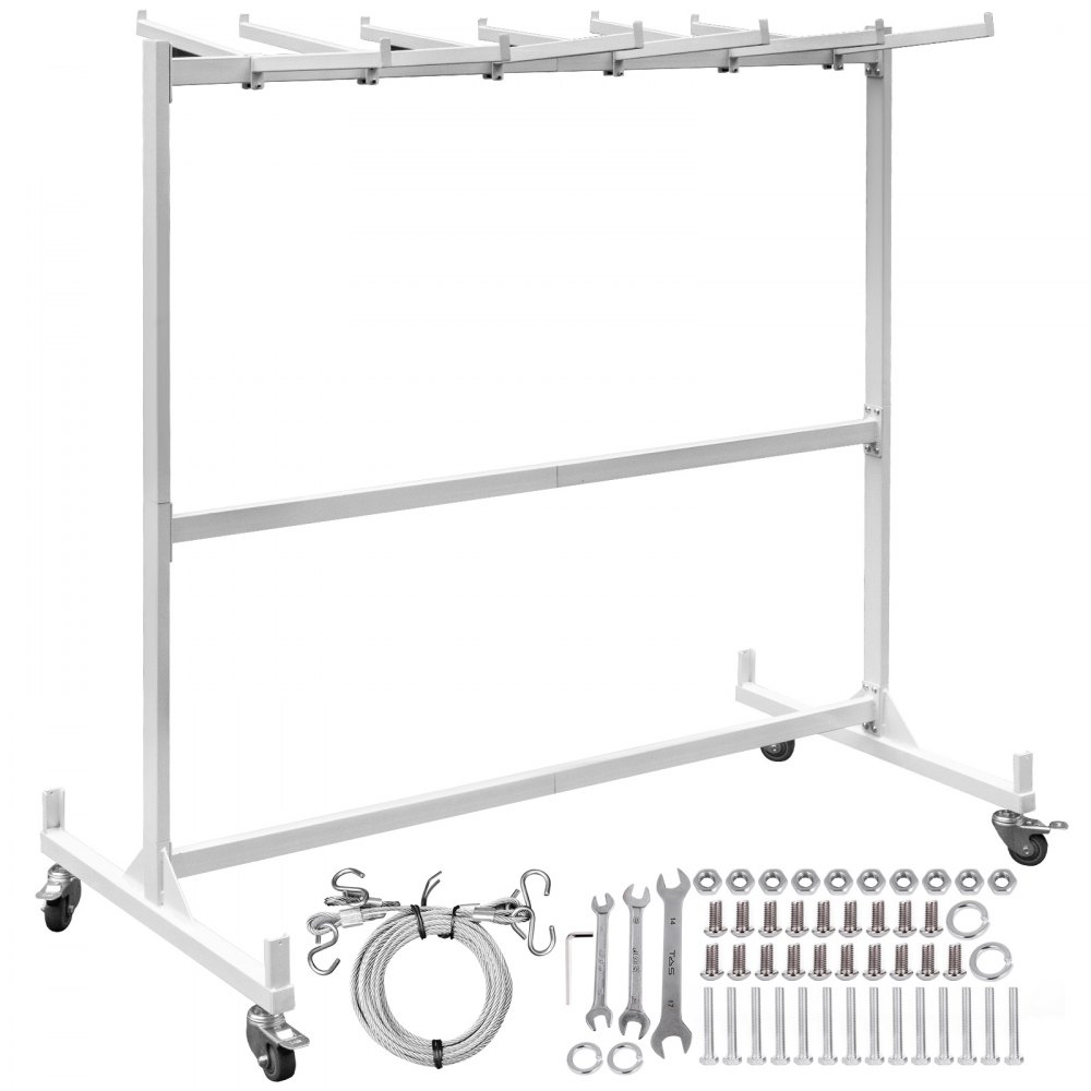 VEVOR Carro plegable para sillas y mesas, capacidad de 750 libras, carrito combinado para 42 sillas y 12 mesas, marco de acero, estantes plegables para almacenamiento, ruedas giratorias, almacenamiento de sillas plegables con cuerda de acero