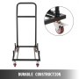 VEVOR Folding Chair Dolly, 39.4\"L x 20\"W x 43.7\"H L-Shaped Steel Foldable Storage Cart, 2 Swivel Casters with Brakes & 2 Fixed Straight Casters, for Commercial Home Kitchen Folding Chairs Transport