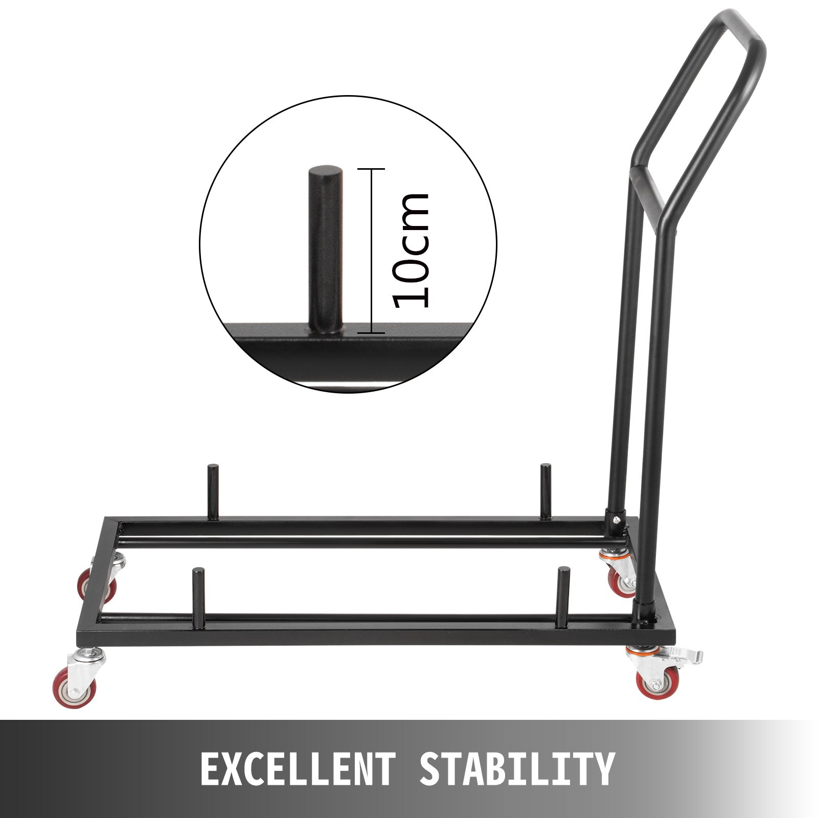 Folding Chair Cart Dolly for 36 Folding Chairs Black L-Shaped Steel Meeting Room