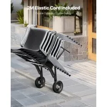 Folding Chair Rack Cart for 10 Chairs of 150 LBS Push-Style Chair Dolly