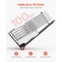 Folding Chair Rack Cart for 10 Chairs of 100 LBS Push-Style Chair Dolly