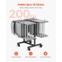 Folding Chair Rack Cart for 14 Chairs of 200 LBS T-shape Chair Cart